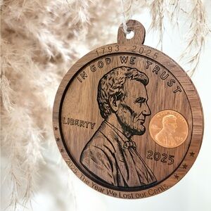 Wooden Memorial Penny Ornament